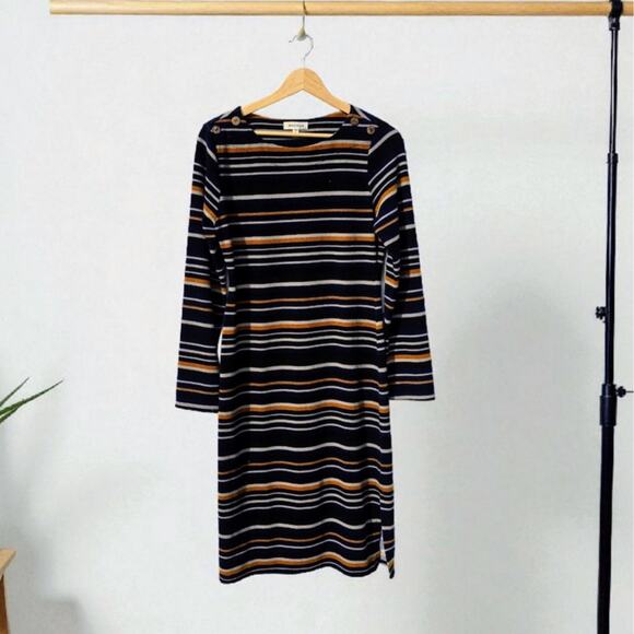 Monteau Striped Fitted Sweater Dress L - Picture 1 of 8